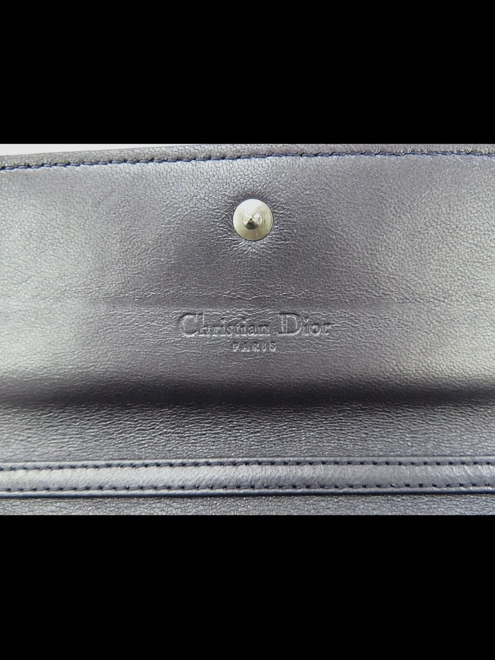 Dior Metallic Plum Quilted Chain Wallet